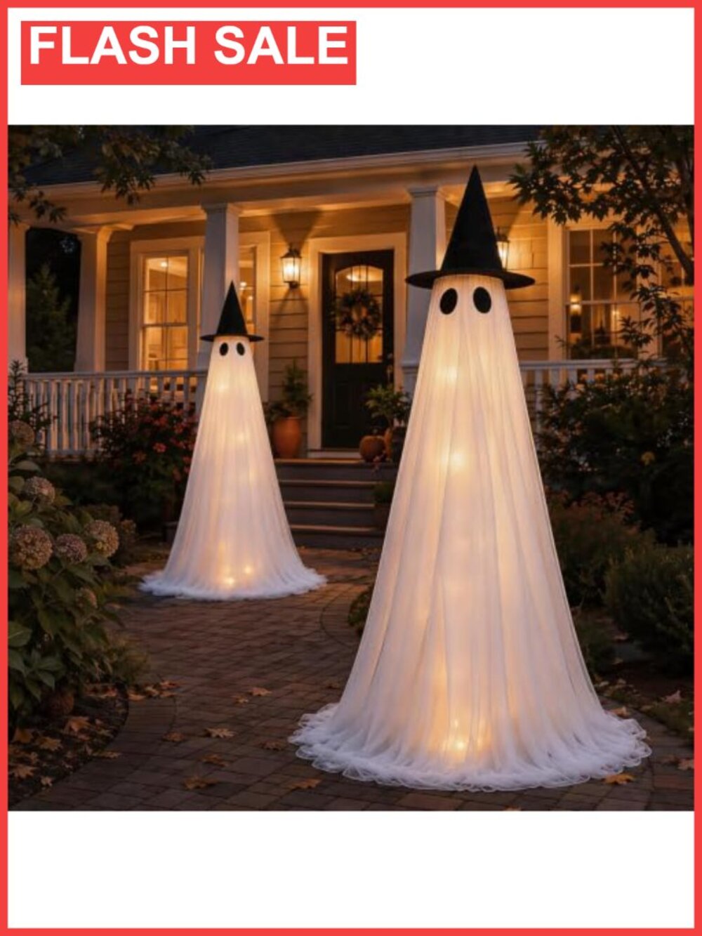 2 Pack 5 Ft Light Up Ghost Halloween Decorations Outdoor